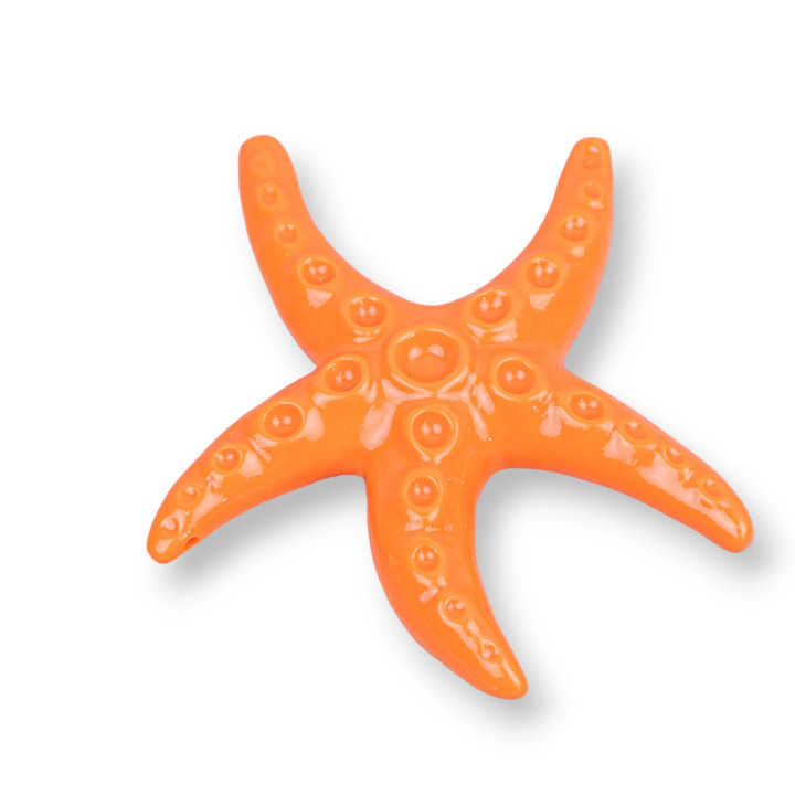 Componenti Di Resina Assortita Stella Marina 53x56mm 2pz Arancio