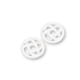 Surtido de Componentes de Resina Redondo Perforado 20mm 8pcs Blanco