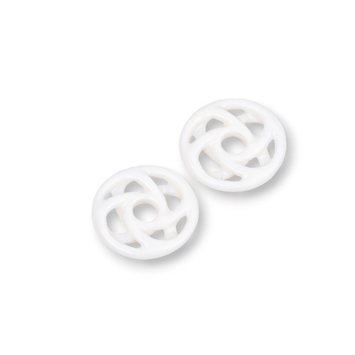 Composants en résine assortis ronds perforés 20mm 8pcs blanc