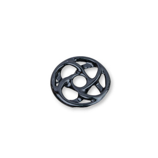 Surtido de Componentes de Resina Redondo Perforado 25mm 5pcs Negro