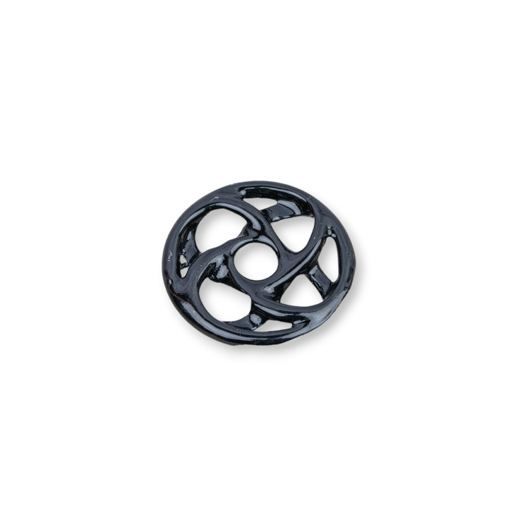 Componenti Di Resina Assortita Tondo Forato 25mm 5pz Nero