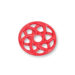 Composants Résine Assortis Rond Perforé 35mm 3pcs Rouge