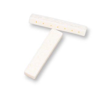 Surtido de componentes de resina Barra grabada de múltiples hilos 50x10mm 5pcs Blanco