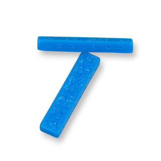 Componenti Di Resina Assortita Barretta Incisa Multifilo 50x10mm 5pz Blu