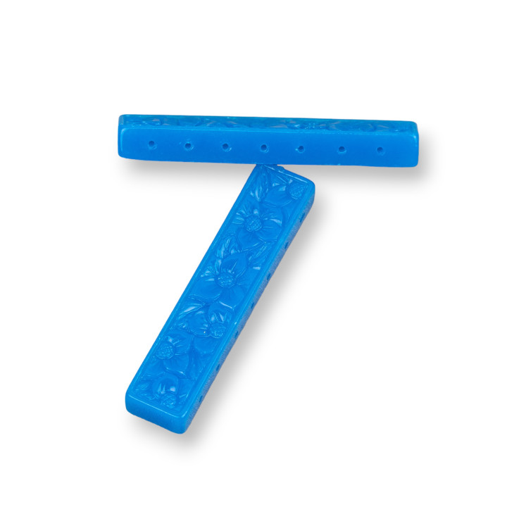 Assorted Resin Components Multiwire Engraved Bar 50x10mm 5pcs Blue