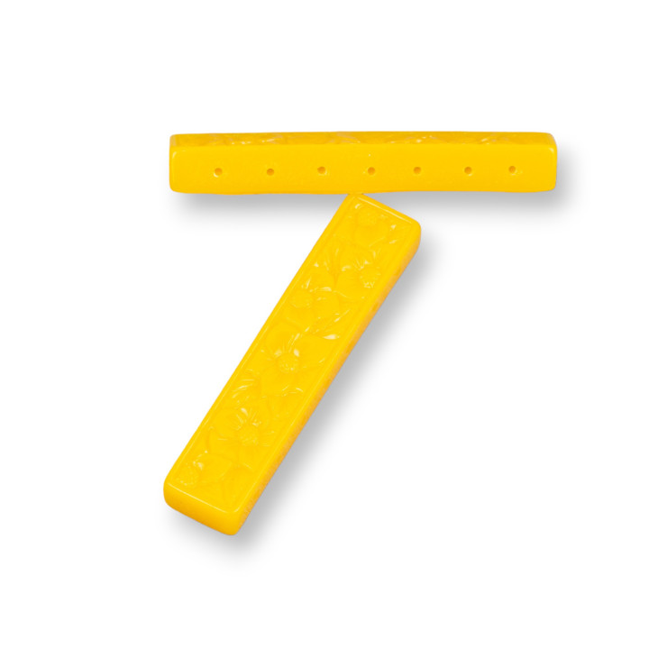 Componenti Di Resina Assortita Barretta Incisa Multifilo 50x10mm 5pz Giallo