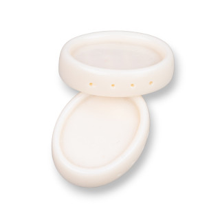 Assorted Resin Components Oval Bezel Base 36x27mm Internal 22x30mm 3pcs White