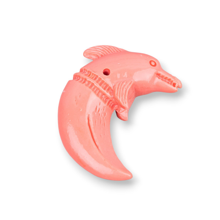 Componenti Di Resina Assortita Delfino 32x45mm 2pz Arancio