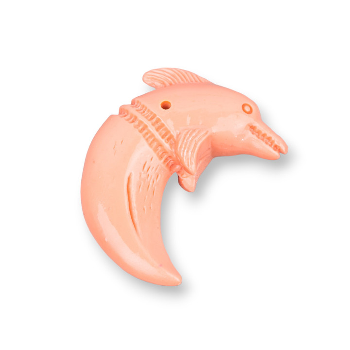 Surtido de Componentes de Resina Dolphin 32x45mm 2pcs Naranja Claro