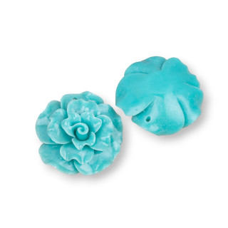 Composants Résine Fleur Assortie 30mm 5pcs Turquoise