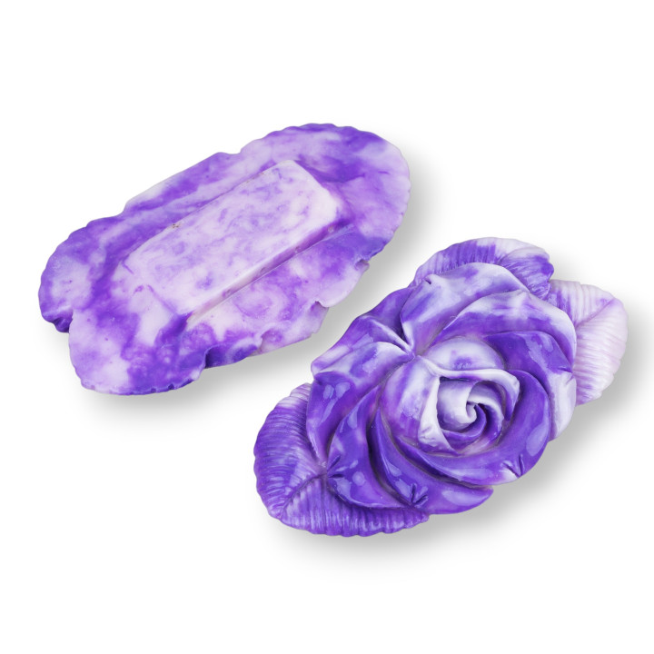 Componenti Di Resina Assortita Fiore 64x36mm 2pz Viola