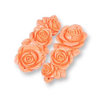 Componentes de resina Surtido Floral 24x60mm 3pcs Naranja