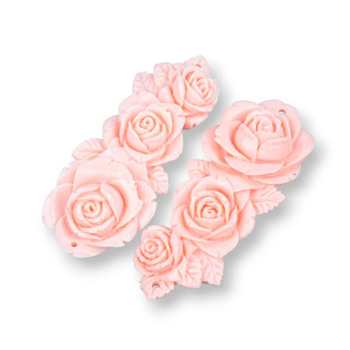 Composants Résine Assortiment Floral 24x60mm 3pcs Rose
