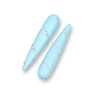 Componenti Di Resina Assortita Gocce 1 Foro Con Strass 10x50mm 3pz Turchese