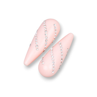 Assorted Resin Components Drops 1 Hole With Strass 13x40mm 3pcs Pink