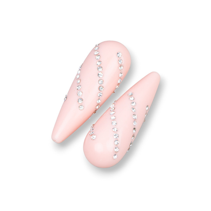 Composants Résine Assortis Gouttes 1 Trou Avec Strass 13x40mm 3pcs Rose