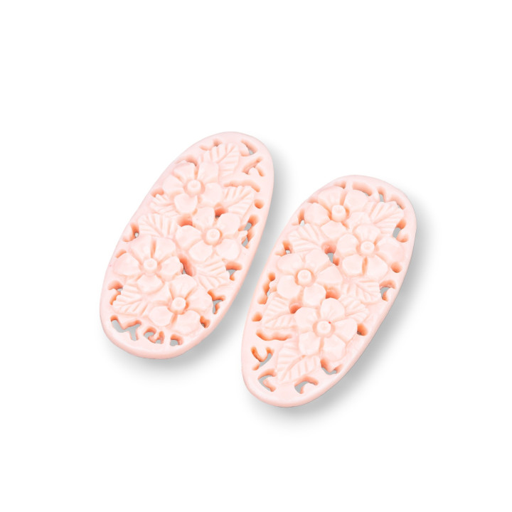 Surtido de Componentes de Resina Oval 21x45mm 3pcs Rosa