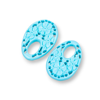 Creole Oval Assorted Resin Components 25x38mm 3τμχ Τυρκουάζ