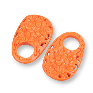 Composants Résine Assortis Créole Ovale 29x46mm 2pcs Orange