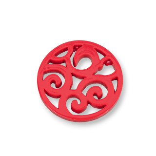 Componenti Di Resina Assortita Tondo 34mm 4pz Rosso