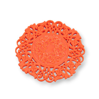 Componenti Di Resina Assortita Tondo Inciso 55mm 2pz Arancio