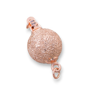 Chiusura Di Argento 925 Pallina Satinata 10mm Oro Rosa 4pz