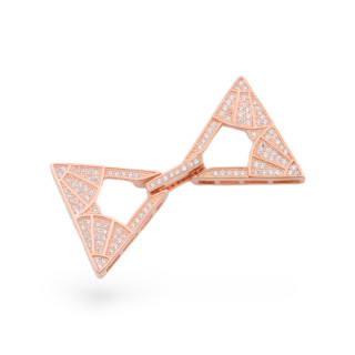 925 Silver Clasp With Multistrand Micropave Zircons Triangle 24x36mm 1pc Rose Gold