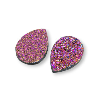 Componente Cabochon Drusa Di Resina Goccia 13x18mm 8pz Sunset