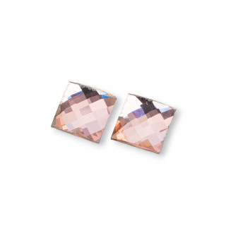 12 mm quadratisch facettierte CZ-Kristall-Cabochon-Komponente 10 Stück Pfirsich