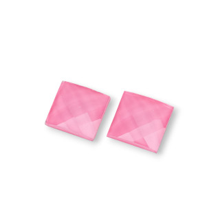 12mm Carré Facette CZ Cristal Cabochon Composant 10pcs Rose