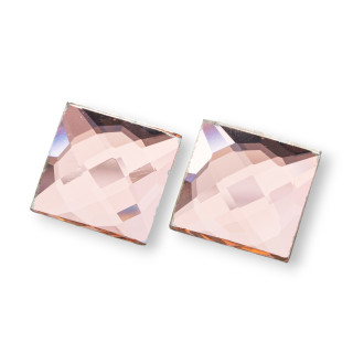 Componente Cabochon Di Cristallo CZ Sfaccettato Quadrato 20mm 6pz Pesca