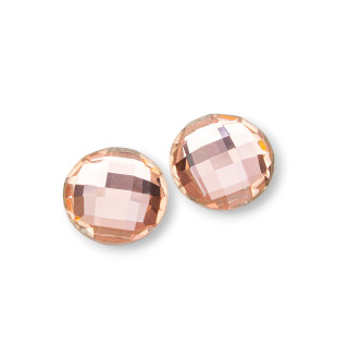 CZ Crystal Cabochon Composant Facette Rond 16mm 10pcs Pêche