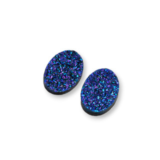 Drusa Cabochon Componente De Resina Oval 10x15mm 10pcs Azul