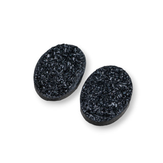 Drusa Cabochon Componente De Resina Oval 14x19mm 8pcs Negro