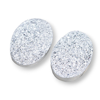 Druse Cabochon Komponente aus Harz Oval 18x25mm 6St Silber