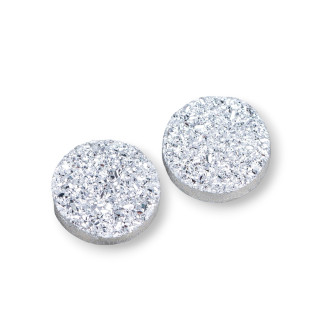 Drusa Round Resin Cabochon Component 16mm 10τμχ Ασημί