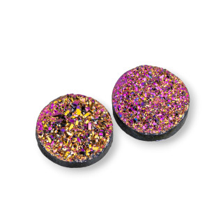 Drusa Round Resin Cabochon Component 16mm 10pcs Sunset