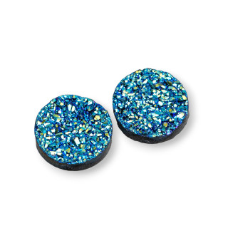 Cabochon Druse Composant De Résine Rond 16mm 10pcs Vert