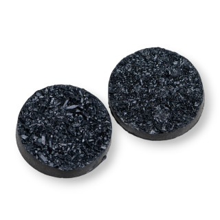 Druse Cabochon-Komponente aus Harz, rund, 20 mm, 8 Stück, schwarz