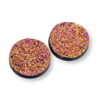 Composant Cabochon Drusa Rond Résine 20mm 8pcs Sunset