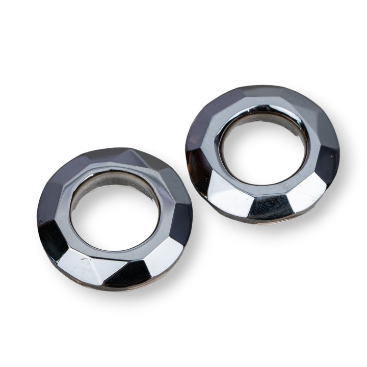 Círculo CZ Cristal Colgante Componente 30mm 2pcs