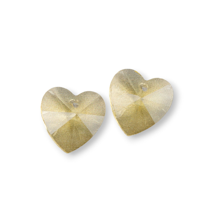 Cristal CZ Coeur Pendentif Composant 14mm 8pcs Citrine