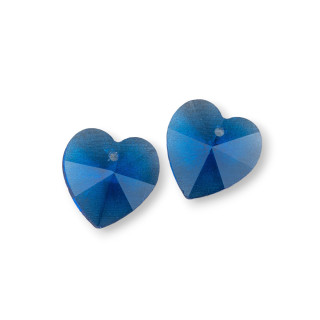 Componente Pendente Di Cristallo CZ Cuore 14mm 8pz Light Blu