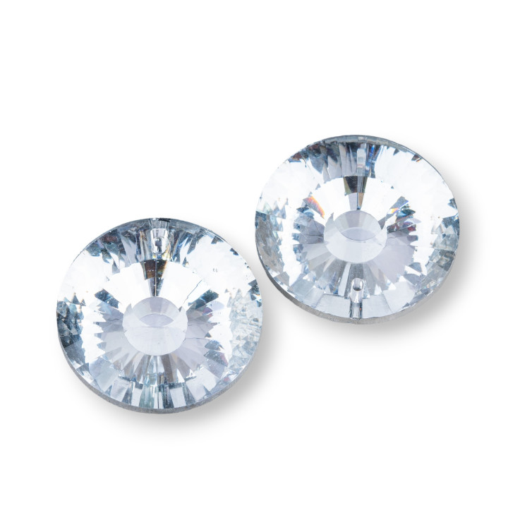 Componente colgante de cristal CZ redondo 30 mm 2 piezas Plata