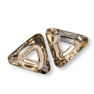 CZ Crystal Triangle Pendant Component 29mm 2pcs Bronze