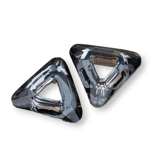 CZ Triangle Crystal Κρεμαστό Εξάρτημα 29mm 2τμχ Μεταλλ