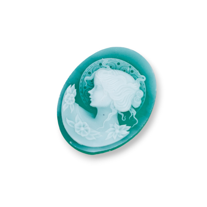 Χειροποίητος χαραγμένος φυσικός αχάτης Cameo MADE IN ITALY Oval 27x35mm 1τμχ ΜΑΥΡΟ MOD24