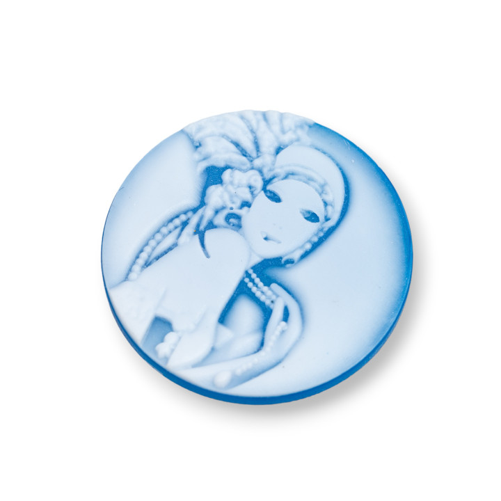 Cammeo Di Agata Naturale Inciso A Mano MADE IN ITALY Tondo 30mm 1pz