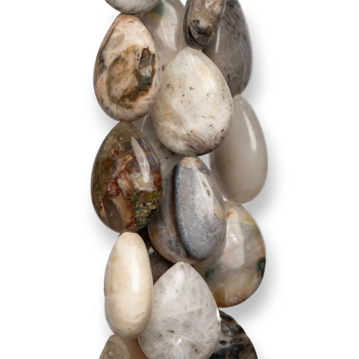 Bambou Agate Gouttes Plates 13x18mm