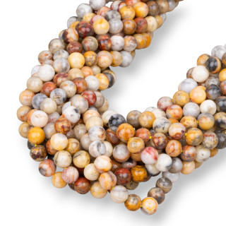 Diaspro Picasso Giallo Tondo Liscio  6mm